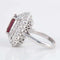 Bague 49 Bague marguerite rubis birman et diamants en or blanc 18 ct 58 Facettes 1