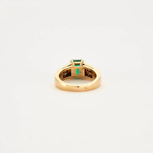 Bague 51 Sallier - Bague en or jaune 18 carats, émeraude et diamants 58 Facettes 2274279