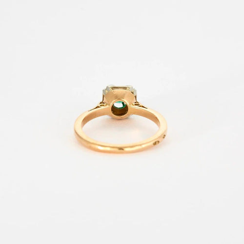 Bague 54 Bague en or jaune 18 carats avec émeraude taille brillant 58 Facettes 2023451