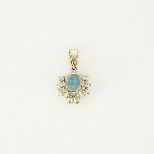 Pendentif Pendentif aigue-marine et diamants en or blanc 18 carats 58 Facettes 1664917