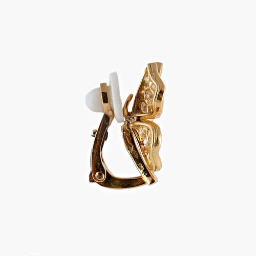 Boucles d'oreilles FRED - Clips d’oreilles Trèfle en or jaune 18K et diamants 58 Facettes