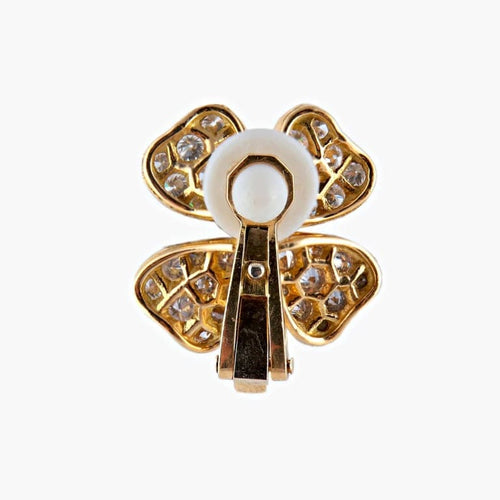 Boucles d'oreilles FRED - Clips d’oreilles Trèfle en or jaune 18K et diamants 58 Facettes