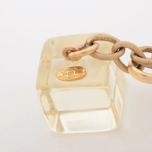 Collier Chanel Ice Cube - Collier vintage en métal doré et résine 58 Facettes
