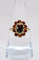 Bague 55.5 Bague marguerite vintage en or jaune 18 carats et grenats 58 Facettes