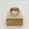 Bague 57.5 Bague jonc vintage en or jaune 18K avec saphirs et diamants 58 Facettes