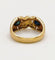 Bague 57.5 Bague jonc vintage en or jaune 18K avec saphirs et diamants 58 Facettes