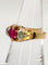 Bague 54.5 Bague tank Art déco en or rose 18K rubis et diamants 58 Facettes