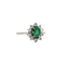 Bague Bague marguerite en or gris 18K à émeraude et diamants 58 Facettes