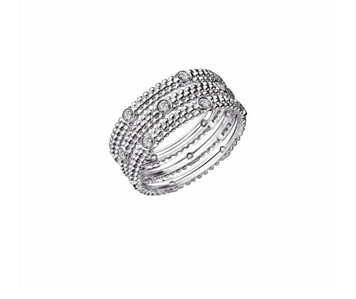 Bague 52 Mauboussin Le Premier Jour - Alliance en or gris palladié et diamants 58 Facettes R21