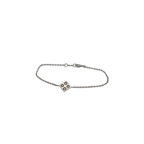 Bracelet Bracelet carré en or blanc 18 carats serti de diamants 58 Facettes