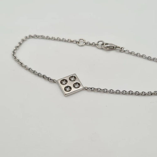 Bracelet Bracelet carré en or blanc 18 carats serti de diamants 58 Facettes