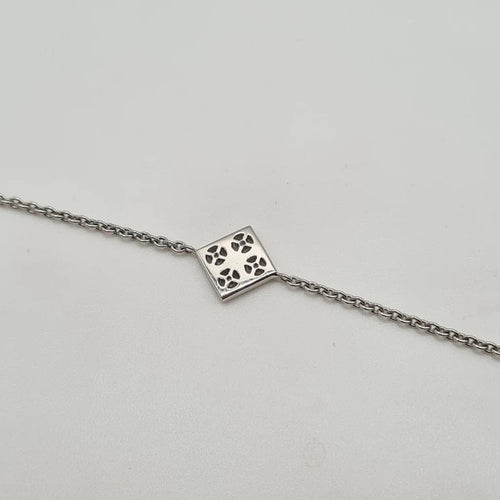 Bracelet Bracelet carré en or blanc 18 carats serti de diamants 58 Facettes