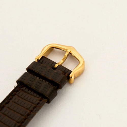 Montre Cartier Tank Must - Montre en argent plaqué or, cadran laqué marron « Bois » 58 Facettes