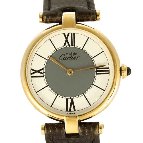 Montre Cartier Vendôme Must - Montre en argent plaqué or cadran deux tons 58 Facettes
