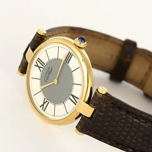 Montre Cartier Vendôme Must - Montre en argent plaqué or cadran deux tons 58 Facettes