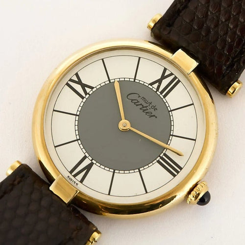 Montre Cartier Vendôme Must - Montre en argent plaqué or cadran deux tons 58 Facettes