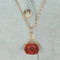 Pendentif Cachet à devise - Pendentif en or jaune 18 ct et agate rouge 58 Facettes 1
