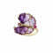 Bague 54 Papillon - Bague en or jaune, améthystes, diamants et rhodolites 58 Facettes CHT-BUTT-RI-AMDI