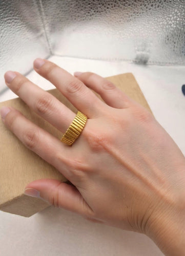 Bague 59 Bague tubogas vintage en or jaune 18 ct 58 Facettes CV-001