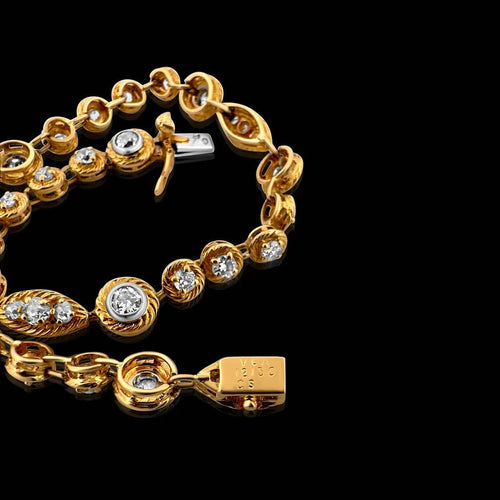 Bracelet Van Cleef & Arpels - Bracelet Rivière en or jaune et diamants 58 Facettes A7