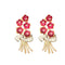 Boucles d'oreilles Boucles d'oreilles vintage grappe en or jaune, rubis et diamants 58 Facettes