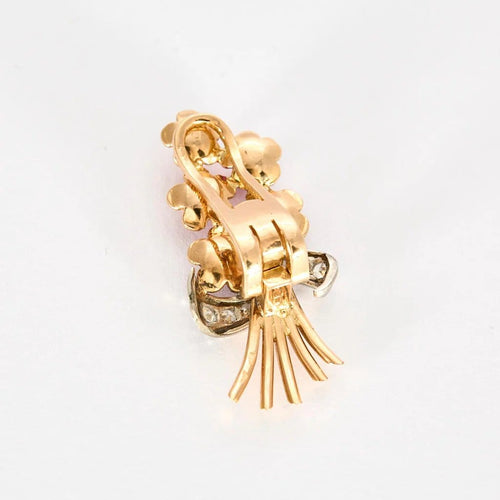 Boucles d'oreilles Boucles d'oreilles vintage grappe en or jaune, rubis et diamants 58 Facettes
