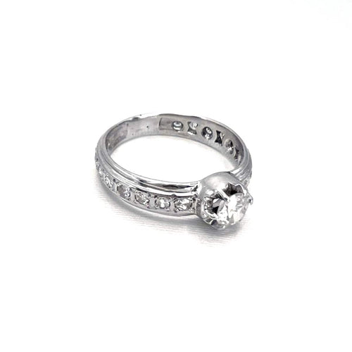 Bague 54 Bague de fiançailles en or blanc 18K et diamants naturels 58 Facettes UKA000082GM