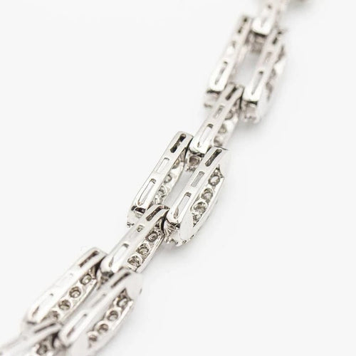 Bracelet CLASS - Bracelet à maillons en or blanc 18 ct et diamants 58 Facettes D359742LF