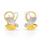 Boucles d'oreilles Boucles d'oreilles feuille en or jaune et blanc 18 carats et diamants 58 Facettes D359657LF