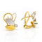 Boucles d'oreilles Boucles d'oreilles feuille en or jaune et blanc 18 carats et diamants 58 Facettes D359657LF
