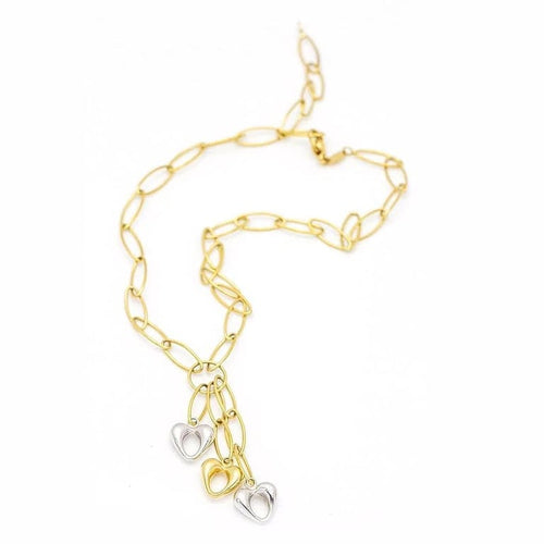 Collier Collier « Cœurs » en or jaune et or blanc 18 carats 58 Facettes D359655LF