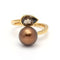 Bague 56 Bague en or rose 18 carats avec perle et quartz fumé 58 Facettes D359660LF