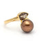 Bague 56 Bague en or rose 18 carats avec perle et quartz fumé 58 Facettes D359660LF
