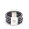 Bague 56 Bague en or blanc 18 carats, caoutchouc et diamants 58 Facettes D359663LF