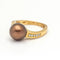 Bague 55.5 Bague en or rose 18 carats avec perle australienne et diamants 58 Facettes D359665LF