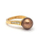 Bague 55.5 Bague en or rose 18 carats avec perle australienne et diamants 58 Facettes D359665LF