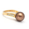 Bague 55.5 Bague en or rose 18 carats avec perle australienne et diamants 58 Facettes D359665LF