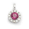 Pendentif Pendentif en or blanc 18 carats avec diamant et rhodolite 58 Facettes D359669LF