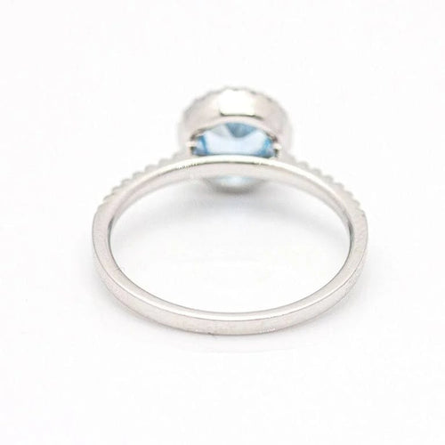 Bague 54 Bague en or blanc 18 carats avec diamants et topaze 58 Facettes D359674LF