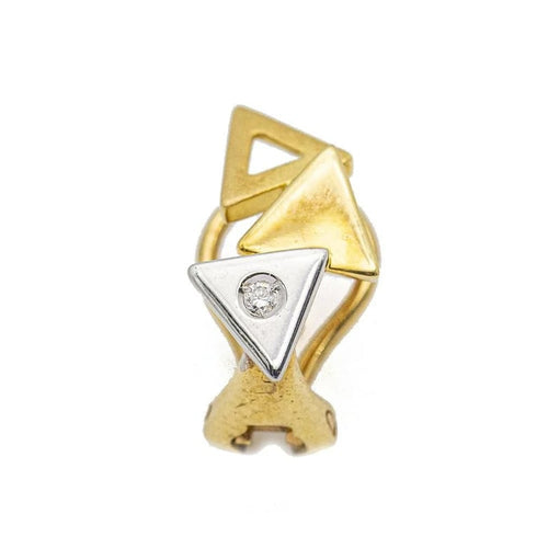 Boucles d'oreilles Boucles d’oreilles triangle en or bicolore 18 ct et diamants 58 Facettes D359695LF