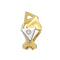 Boucles d'oreilles Boucles d’oreilles triangle en or bicolore 18 ct et diamants 58 Facettes D359695LF