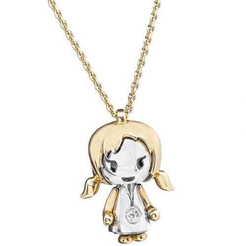 Collier BERTANI - Collier pendentif en or rose et or blanc 18 ct diamant 58 Facettes D359670LF