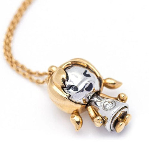 Collier BERTANI - Collier pendentif en or rose et or blanc 18 ct diamant 58 Facettes D359670LF