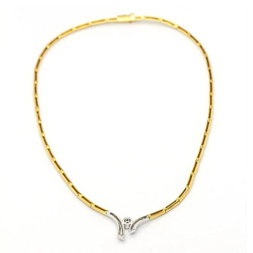 Collier Collier deux ors en or jaune et blanc 18 carats avec diamant 58 Facettes D359708LF
