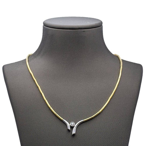 Collier Collier deux ors en or jaune et blanc 18 carats avec diamant 58 Facettes D359708LF