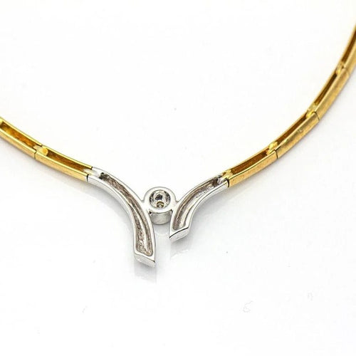 Collier Collier deux ors en or jaune et blanc 18 carats avec diamant 58 Facettes D359708LF
