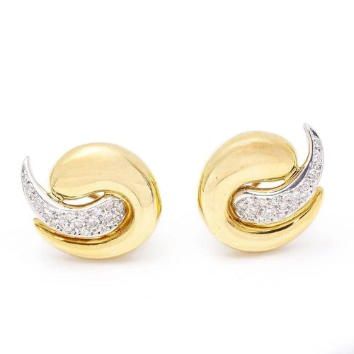 Boucles d'oreilles Boucles d'oreilles en deux ors 18 carats et diamants 58 Facettes D359882JC
