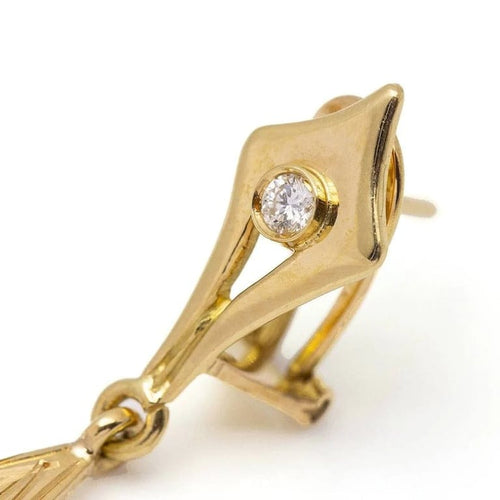 Boucles d'oreilles Boucles d’oreilles vintage en or jaune 18 carats et diamants 58 Facettes D359876JC