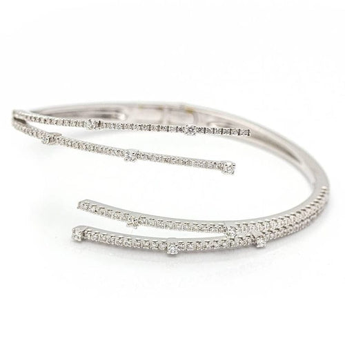 Bracelet RAY - Bracelet rigide en or blanc 18 ct et diamants 58 Facettes D359739LF