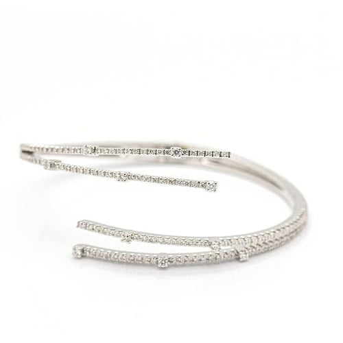 Bracelet RAY - Bracelet rigide en or blanc 18 ct et diamants 58 Facettes D359739LF